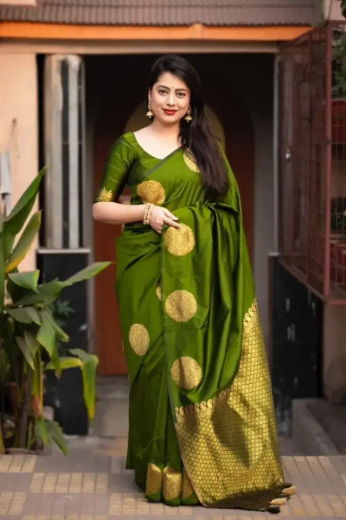 afsan-skin-print-saree-olive green